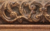 Dor� vieilli d�cor antique us� patin� cendre Invers� 107X45 mm